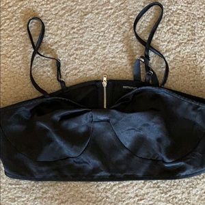Black knot satin bralet